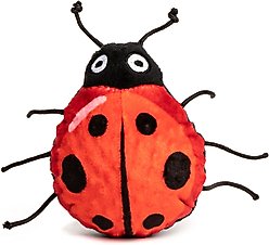 fabdog Lady Bug Faball Squeaky Stuffing-Free Dog Toy, Red, Small