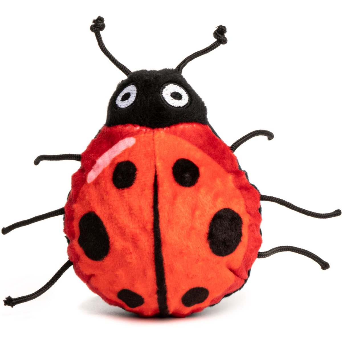 fabdog Lady Bug Faball Squeaky Stuffing-Free Dog Toy, Red, Small