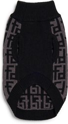 fabdog Monogram Graphic Dog Sweater, Black, 10-in slide 2 of 3