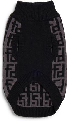 Show full view: fabdog Monogram Graphic Dog Sweater, Black, 18-in slide 3 of 3