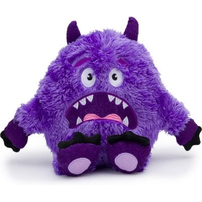 fabdog fabdog Monster Fluffy Tough Squeaky Plush Dog Toy, Purple, Medium