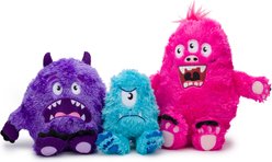 fabdog Monster Fluffy Tough Squeaky Plush Dog Toy, Purple, Medium slide 2 of 3