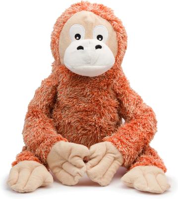 Show full view: fabdog Orangutan Fluffy Tough Squeaky Plush Dog Toy, Orange, Large slide 1 of 4
