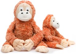 fabdog Orangutan Fluffy Tough Squeaky Plush Dog Toy, Orange, Large slide 2 of 3