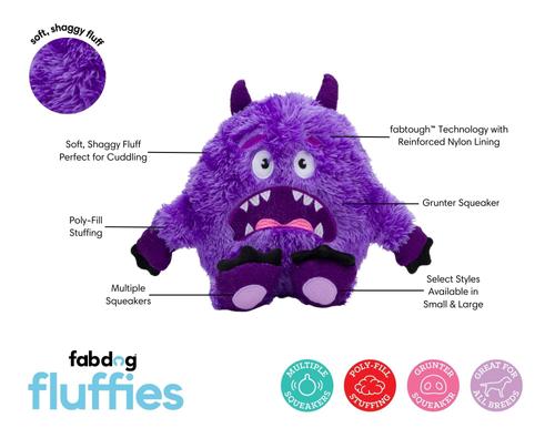 Show full view: fabdog Orangutan Fluffy Tough Squeaky Plush Dog Toy, Orange, Large slide 4 of 4