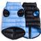 Show in main carousel: fabdog Pack N' Go Reversible Solid Dog Puffer Coat, Powder Blue/Black, 10-in slide 3 of 5
