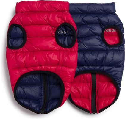 Show full view: fabdog Pack N' Go Reversible Solid Dog Puffer Coat, Red/Navy, 22-in slide 2 of 4