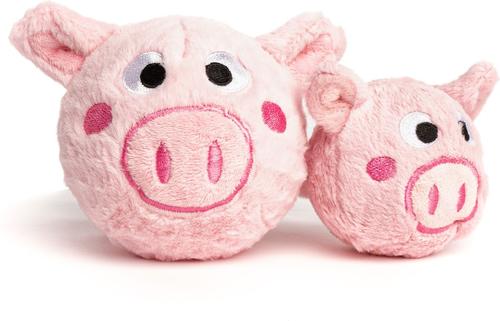 Show full view: fabdog Pig Faball Squeaky Stuffing-Free Dog Toy, Pink, Large slide 2 of 5
