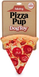 fabdog Pizza Pup Slice Squeaky Stuffing-Free Plush Dog Toy