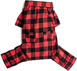 fabdog Christmas Plaid Flannel Dog Pajamas, Buffalo Check, 36-in slide 1 of 2