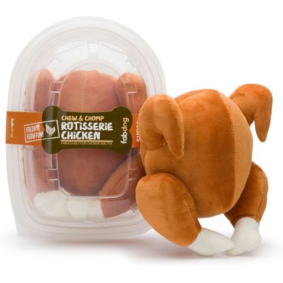 fabdog fabdog Rotisserie Chicken Squeaky Plush Dog Toy