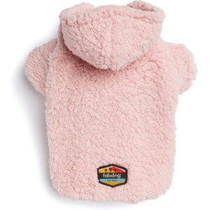 fabdog Sherpa Solid Dog Hoodie, Blush Pink, 14-in