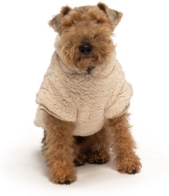 Show full view: fabdog Sherpa Solid Dog Hoodie, Cream, 22-in slide 3 of 5