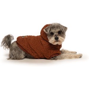 fabdog Sherpa Solid Dog Hoodie, Rust, 22-in