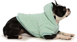 fabdog Sherpa Solid Dog Hoodie, Seafoam, 10-in