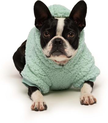 Show full view: fabdog Sherpa Solid Dog Hoodie, Seafoam, 16-in slide 4 of 5
