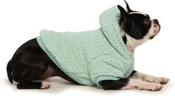 fabdog Sherpa Solid Dog Hoodie, Seafoam, 22-in