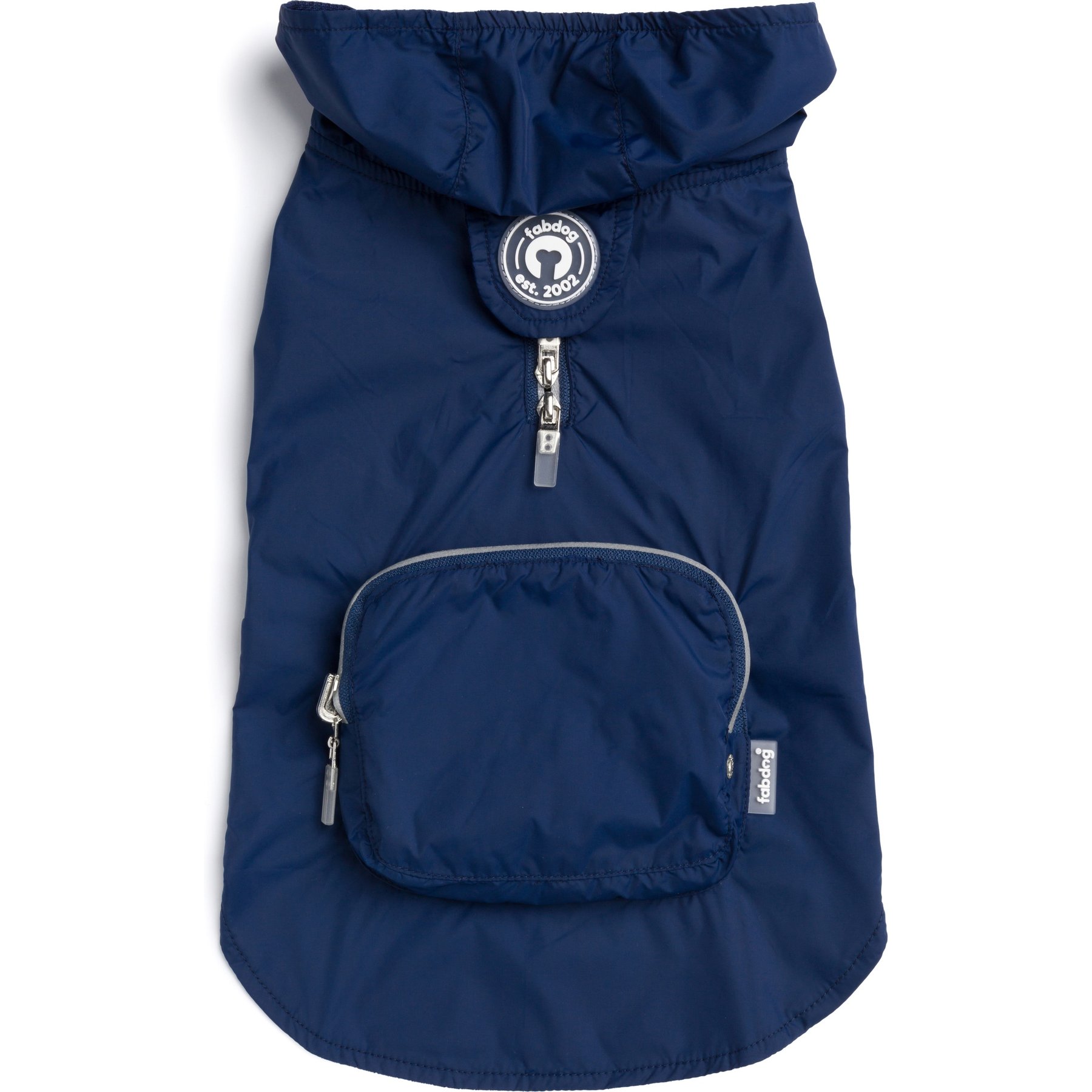 fabdog Snap N' Go Dog Raincoat, Navy, 3X-Large