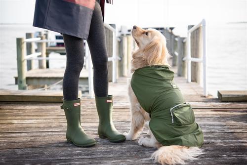 Show full view: fabdog Snap N' Go Dog Raincoat, Olive, XX-Large slide 6 of 8
