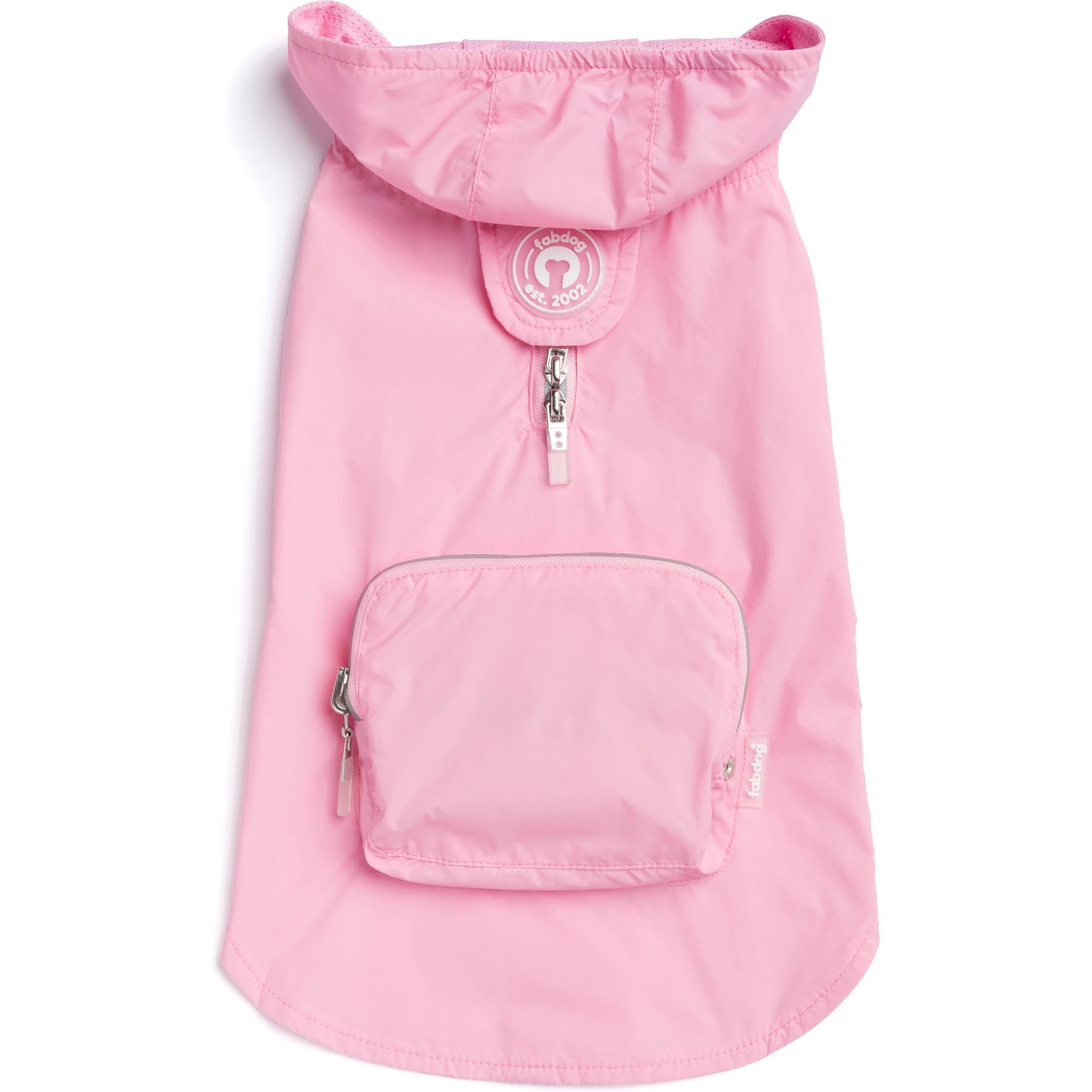 fabdog Snap N' Go Dog Raincoat, Pink, 3X-Large