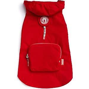 fabdog Snap N' Go Dog Raincoat, Red, Medium