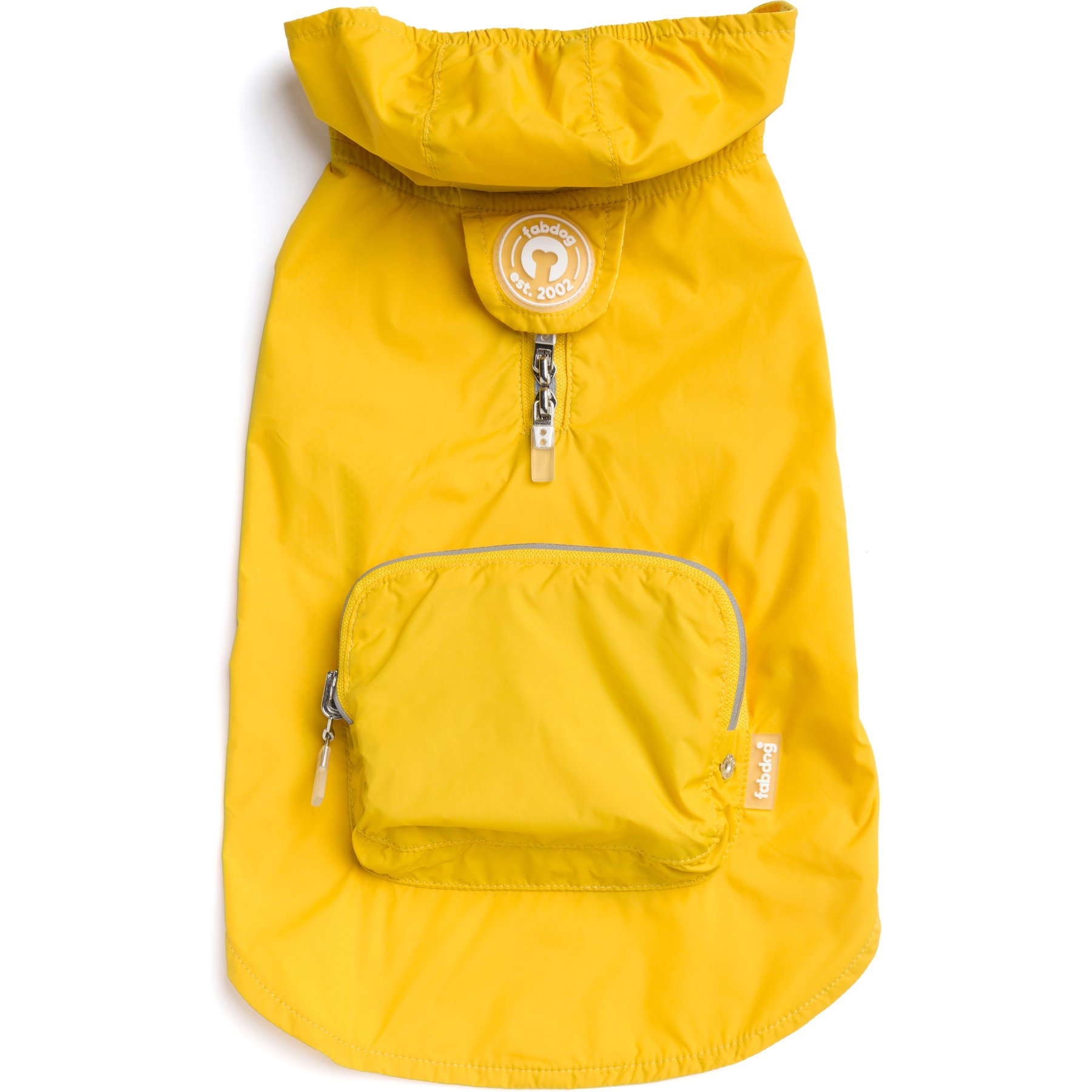 fabdog Snap N' Go Dog Raincoat, Yellow, XX-Large