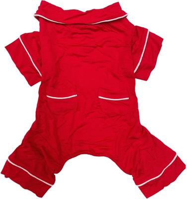 Show full view: fabdog Solid Super Soft Modal Dog Pajamas, Red, 12-in slide 2 of 5