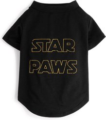 fabdog Star Paws Dog T-Shirt, Black, Large