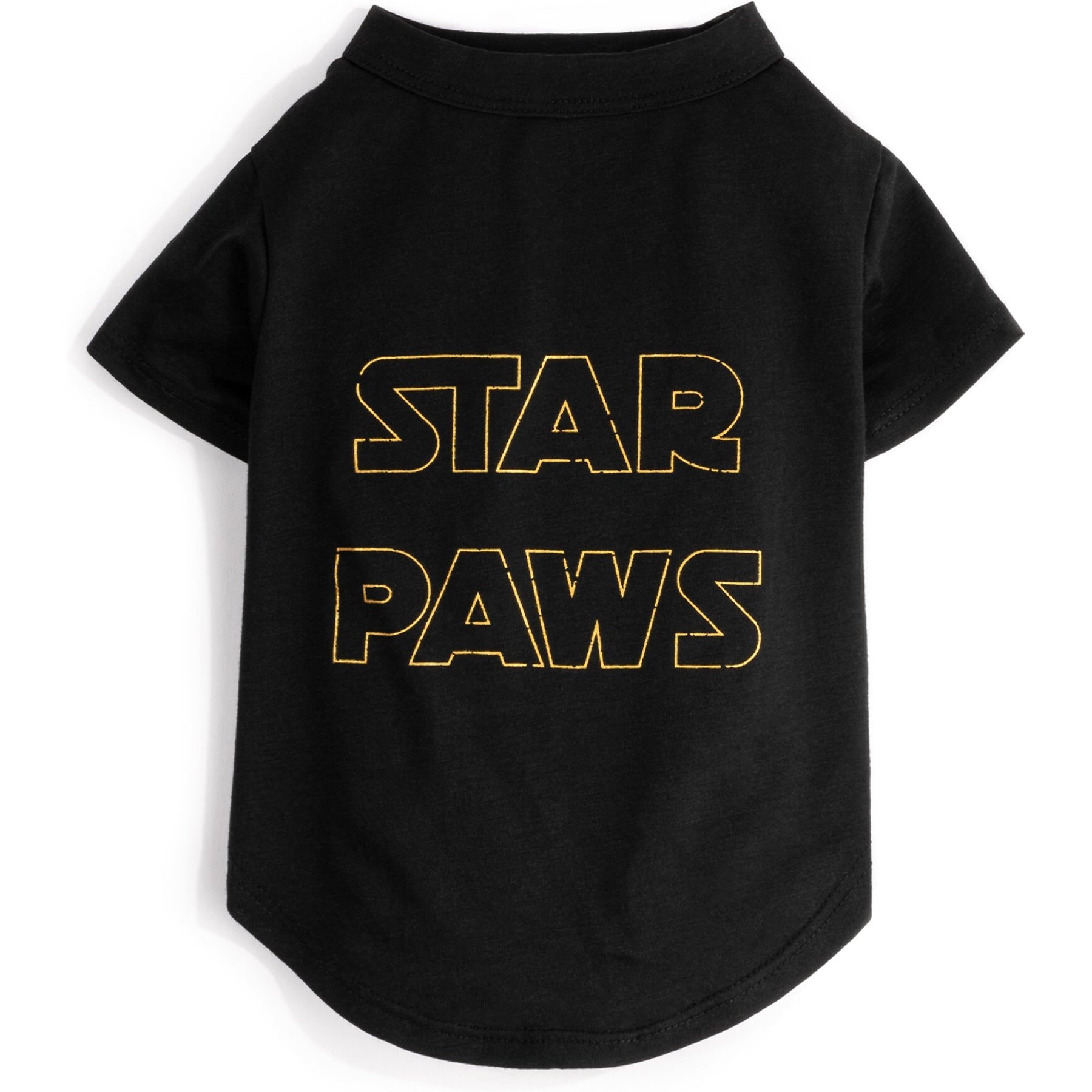 fabdog Star Paws Dog T-Shirt, Black, Large