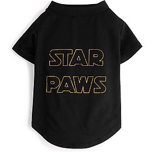 fabdog Star Paws Dog T-Shirt, Black, Small