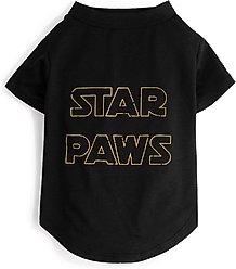 fabdog Star Paws Dog T-Shirt, Black, X-Large
