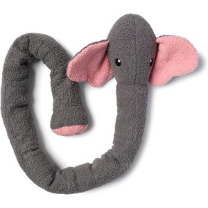 fabdog Twisty Elephant Squeaky Plush Dog Toy, Gray, 5-ft