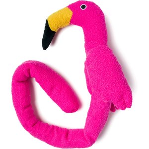 fabdog Twisty Flamingo Squeaky Plush Dog Toy, Pink, 5-ft