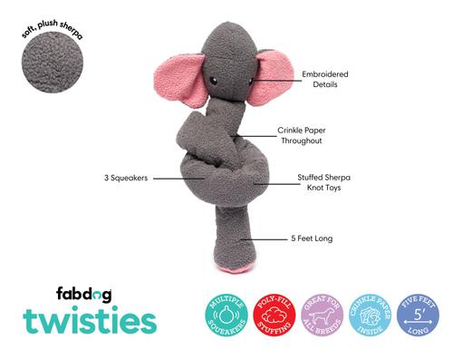 Show full view: fabdog Twisty Flamingo Squeaky Plush Dog Toy, Pink, 5-ft slide 4 of 4