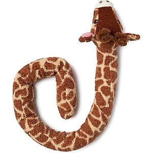 fabdog Twisty Giraffe Squeaky Plush Dog Toy, 5-ft