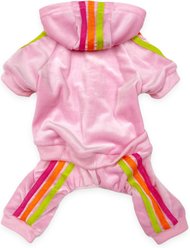 fabdog Velour Jogger Stripes Dog Sweater, Pink, 20-in slide 2 of 3
