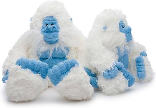 Show full view: fabdog Yeti Fluffy Tough Squeaky Plush Dog Toy, White, Small slide 2 of 4