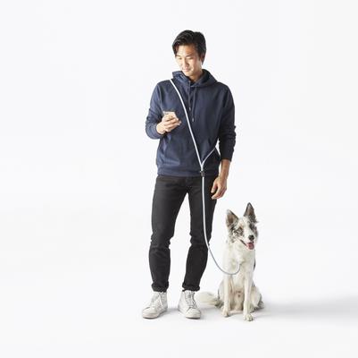 Show full view: Fable Pets Magic Hands-Free Dog Leash, Light Blue, Medium/Large slide 4 of 5