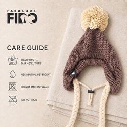 Fabulous Fido Handmade Cozy Ears Beanie with Ear Holes & Adjustable Chin Strap Dog Knit Hat, Brown, Large slide 2 of 9