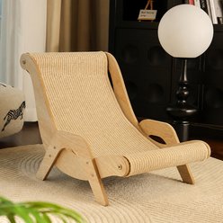 Fairela Hemp Mat Lounge Chair Dog & Cat Bed with Pink Cozy Blanket