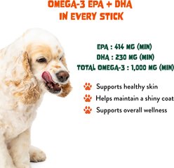 FAM Pets Omega-3 Fish Oil Stick Packs Wild Alaskan Pollock & Salmon Oil Skin & Coat supplement for Dogs & Cats, 30 count slide 2 of 8