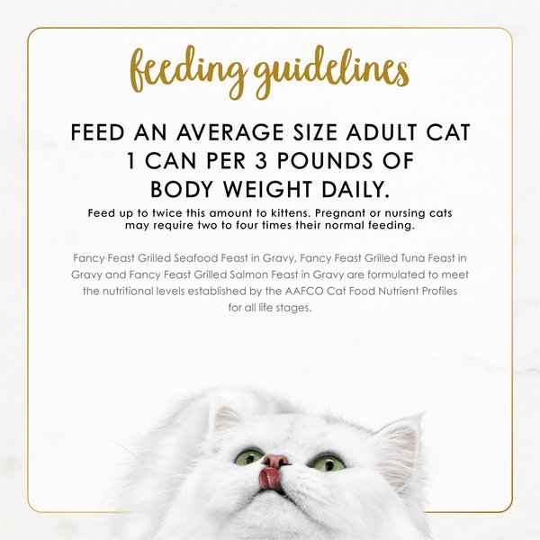 Show full view: Fancy Feast Adult Grilled Seafood Feast Variety Pack in Gravy Wet Cat Food, 3-oz, case of 24 slide 8 of 12