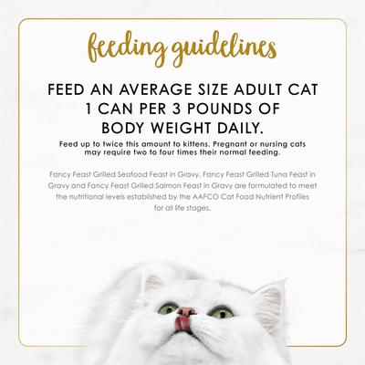 Show full view: Fancy Feast Adult Grilled Seafood Feast Variety Pack in Gravy Wet Cat Food, 3-oz, case of 24 slide 8 of 12