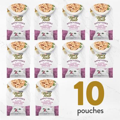 Show full view: Fancy Feast Appetizers Grain-Free Flaked Tongol Tuna Appetizer in Savory Broth Wet Cat Food, 1.1-oz tray, case of 10 slide 3 of 10