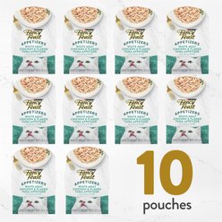 Fancy Feast Appetizers Grain-Free White Meat Chicken & Flaked Tuna Appetizer in Savory Broth Wet Cat Food, 1.1-oz tray, case of 10 slide 2 of 7