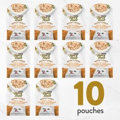 Fancy Feast Appetizers Grain-Free White Meat Chicken & Shredded Beef Appetizer in Savory Broth Wet Cat Food, 1.1-oz tray, case of 10 slide 2 of 7