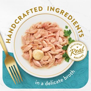 Fancy Feast Appetizers Light Meat Tuna with a Scallop Topper Lickable Cat Treats, 1.1-oz tray, case of 10