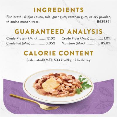 Show full view: Fancy Feast Appetizers Skipjack Tuna with a Sole Topper Lickable Cat Treats, 1.1-oz tray, case of 10 slide 5 of 10