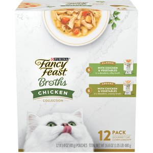 Fancy Feast Classic Collection Broths Variety Pack Supplemental Cat Food Pouches