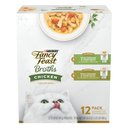 Fancy Feast Chicken Collection Broths Variety Pack Supplemental Lickable Wet Cat Food Pouches, 1.4-oz, case of 12
